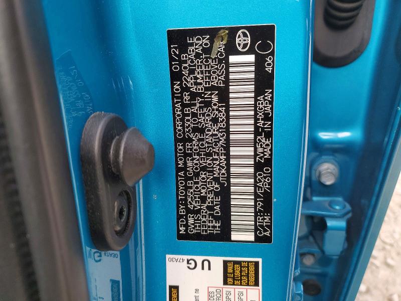 Aukcja sprzedaży 2021 Toyota Prius Prime, vin: JTDKAMFP7M3183841, numer aukcji: 52712836