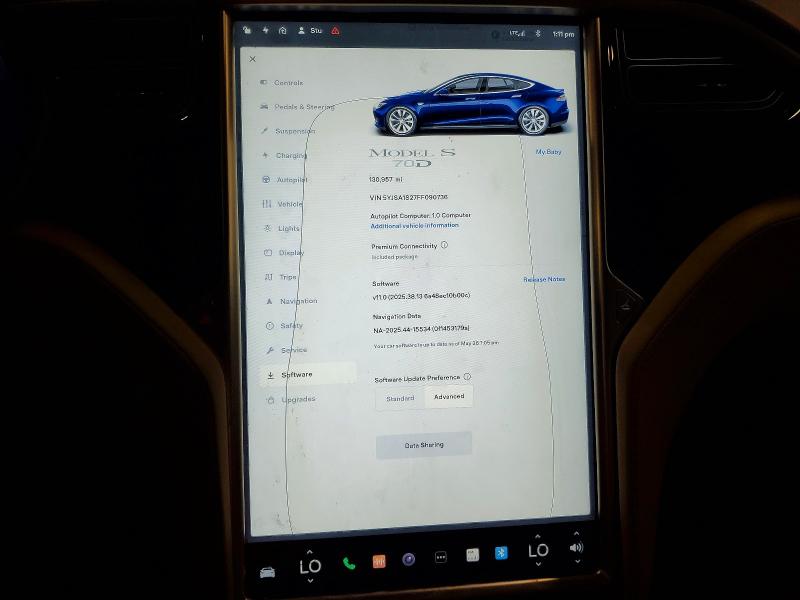 Продажа на аукционе авто 2015 Tesla Model S, vin: 5YJSA1S27FF090736, номер лота: 54631726