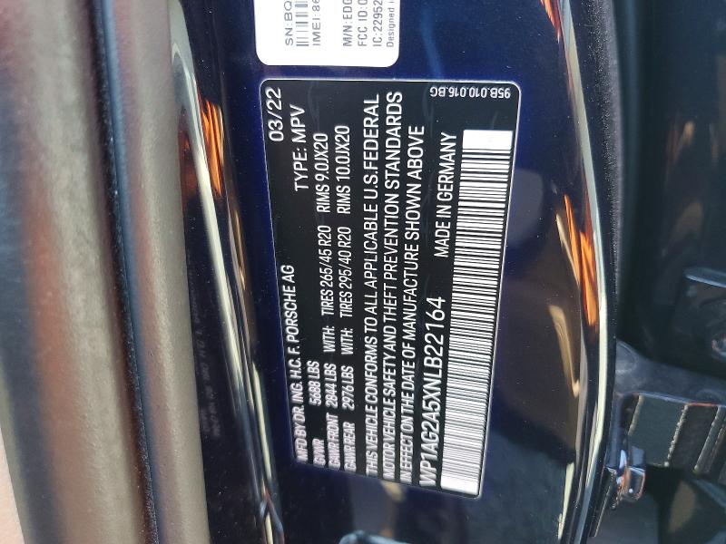 2022 Porsche Macan მანქანა იყიდება აუქციონზე, vin: WP1AG2A5XNLB22164, აუქციონის ნომერი: 53251436