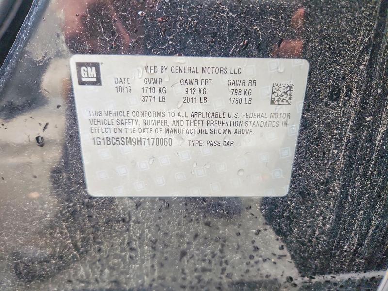 Продаж на аукціоні авто 2017 Chevrolet Cruze, vin: 1G1BC5SM9H7170060, номер лоту: 55203176