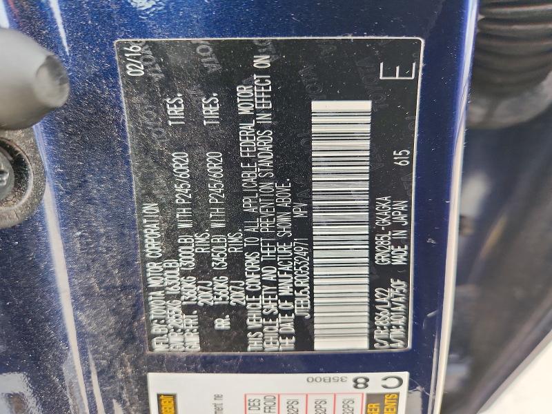 54708646 :رقم المزاد ، JTEBU5JR0G5324971 vin ، 2016 Toyota 4runner مزاد بيع
