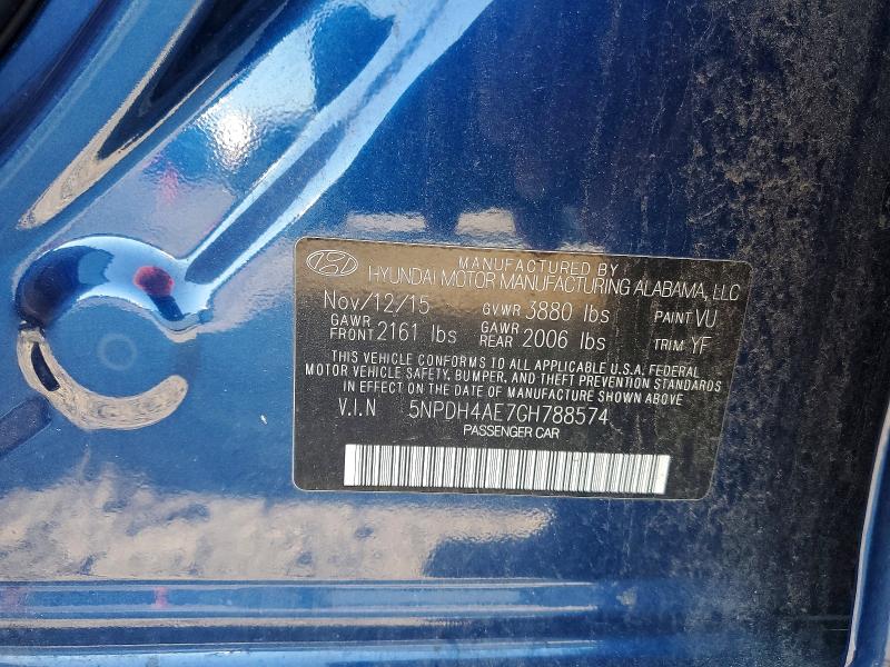 Продаж на аукціоні авто 2016 Hyundai Elantra, vin: 5NPDH4AE7GH788574, номер лоту: 53216896