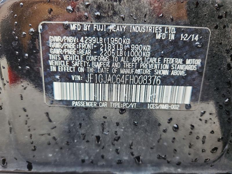 Продажа на аукционе авто 2015 Subaru Impreza, vin: JF1GJAC64FH008376, номер лота: 52600646