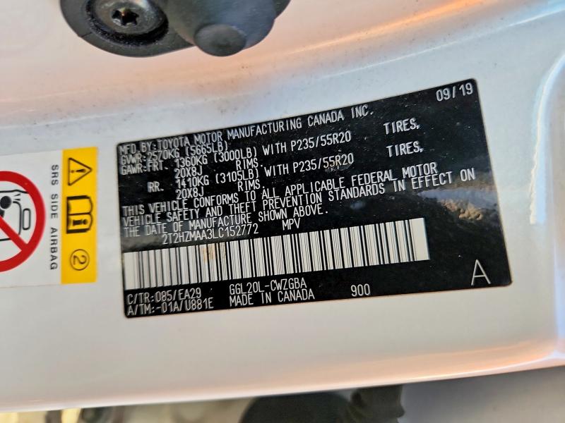 Продаж на аукціоні авто 2020 Lexus Rx, vin: 2T2HZMAA3LC152772, номер лоту: 53279846
