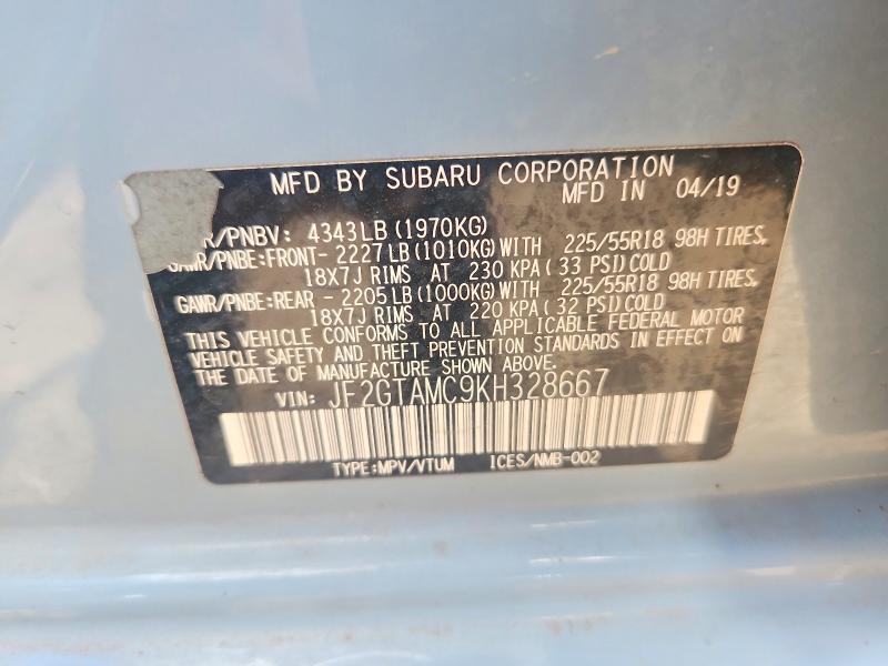 Продажа на аукционе авто 2019 Subaru Crosstrek, vin: JF2GTAMC9KH328667, номер лота: 54202836