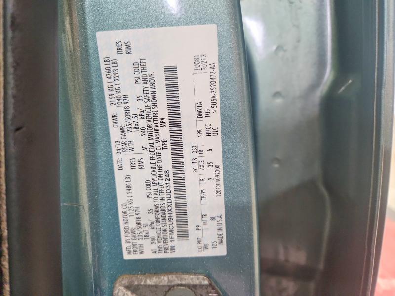 53080716 :رقم المزاد ، 1FMCU9HXXDUD31248 vin ، 2013 Ford Escape مزاد بيع