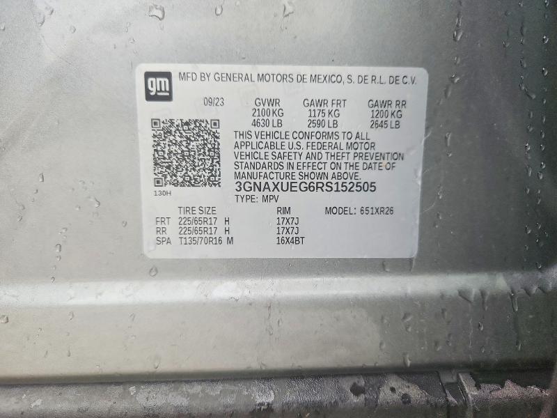 Продаж на аукціоні авто 2024 Chevrolet Equinox, vin: 3GNAXUEG6RS152505, номер лоту: 53233146