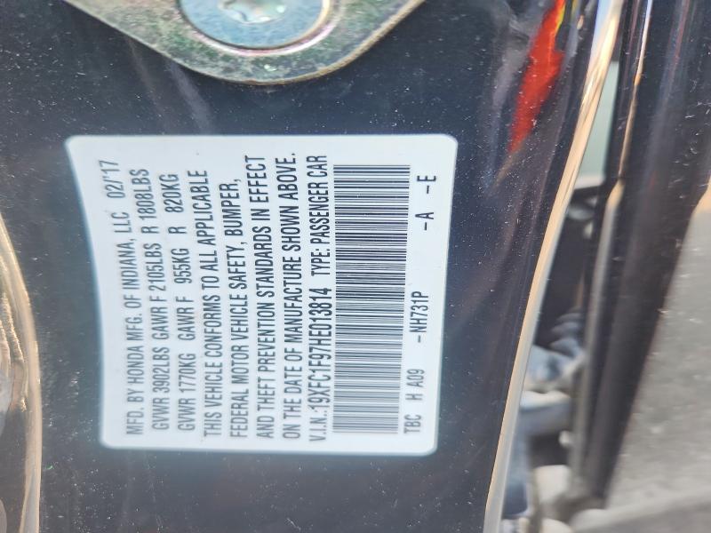 Aukcja sprzedaży 2017 Honda Civic, vin: 19XFC1F97HE013814, numer aukcji: 54675276