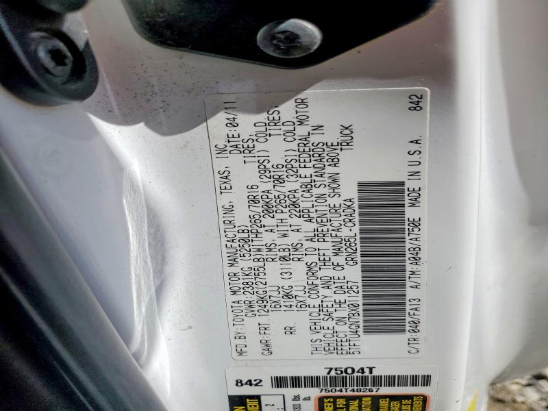 53844096 :رقم المزاد ، 5TFTU4GN7BX011257 vin ، 2011 Toyota Tacoma مزاد بيع