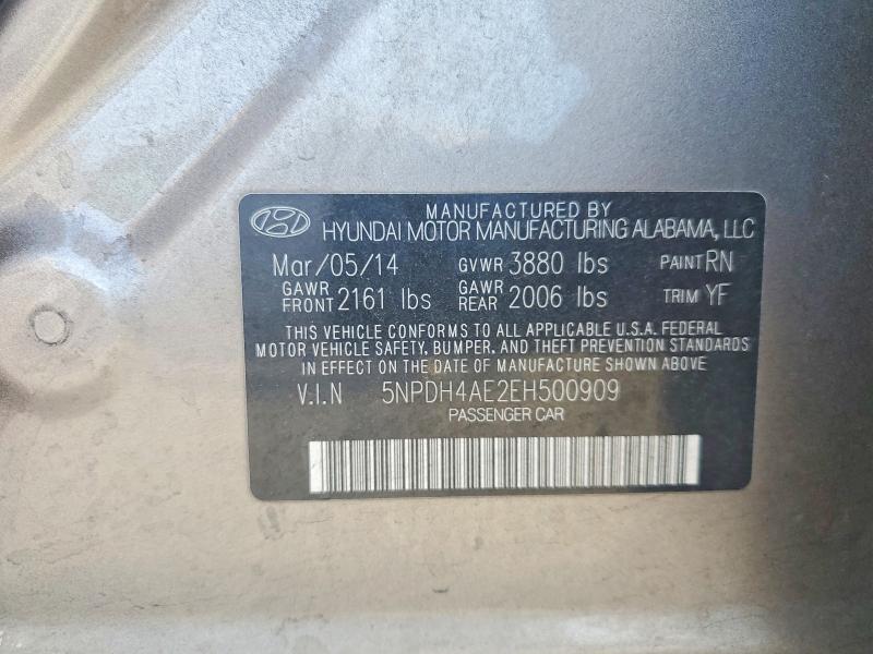 Продажа на аукционе авто 2014 Hyundai Elantra, vin: 5NPDH4AE2EH500909, номер лота: 53124396