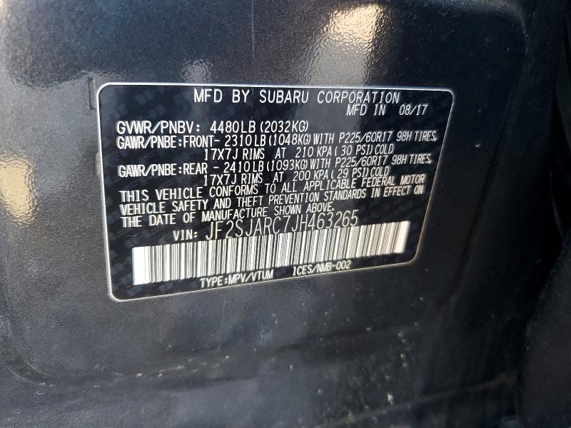 54100266 :رقم المزاد ، JF2SJARC7JH463265 vin ، 2018 Subaru Forester مزاد بيع