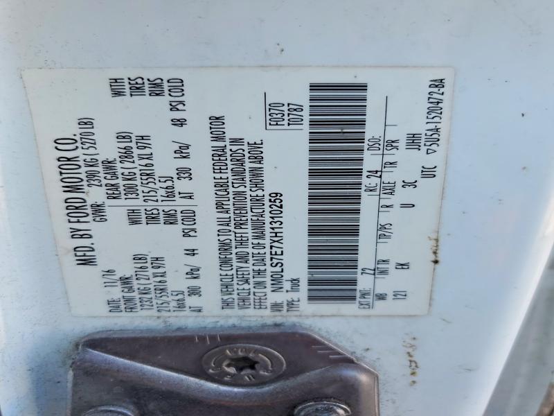 2017 Ford Transit Connect მანქანა იყიდება აუქციონზე, vin: NM0LS7E7XH1310259, აუქციონის ნომერი: 53572286