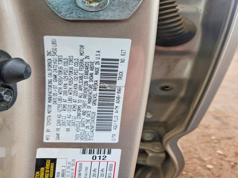 Продажа на аукционе авто 2007 Toyota Tacoma, vin: 5TELU42N87Z439118, номер лота: 54279996