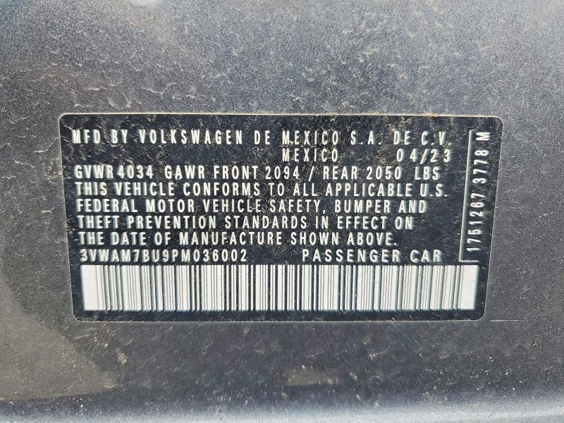 Продажа на аукционе авто 2023 Volkswagen Jetta, vin: 3VWAM7BU9PM036002, номер лота: 54003646