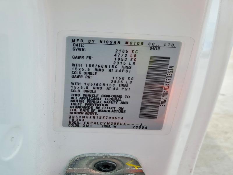 Aukcja sprzedaży 2019 Nissan Nv200, vin: 3N6CM0KN1KK703514, numer aukcji: 53526076