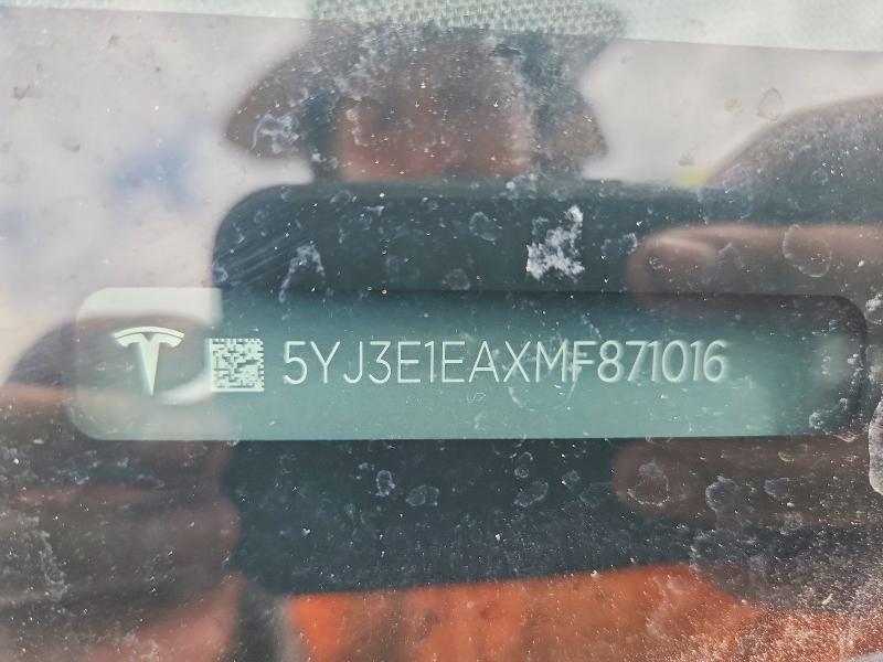 Aukcja sprzedaży 2021 Tesla Model 3, vin: 5YJ3E1EAXMF871016, numer aukcji: 55395476