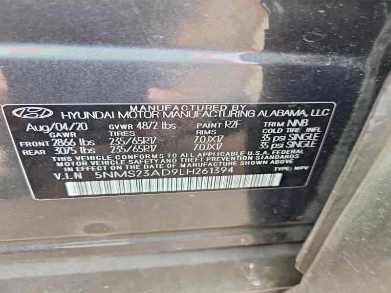 Продажа на аукционе авто 2020 Hyundai Santa Fe, vin: 5NMS23AD9LH261394, номер лота: 55196436