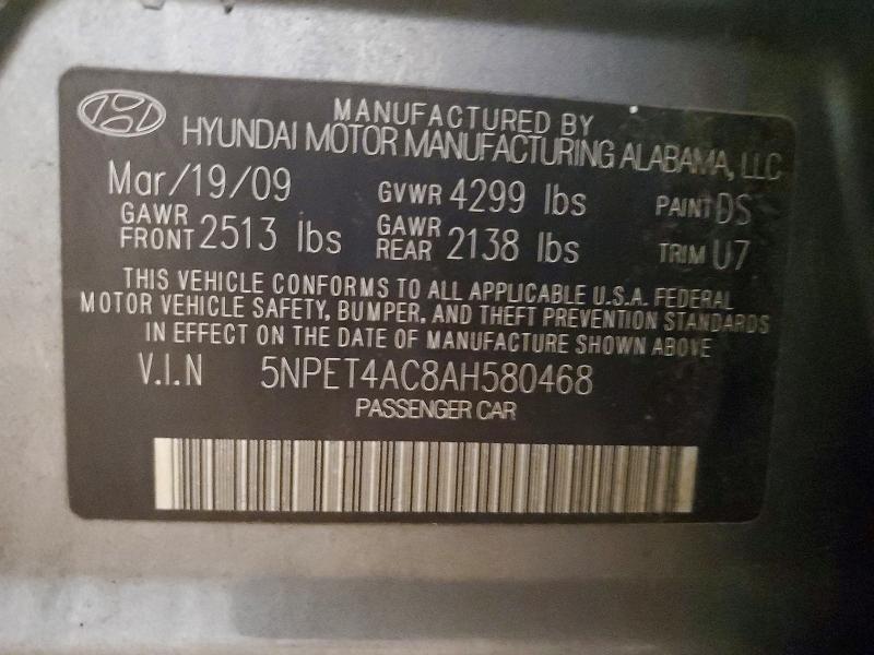 Aukcja sprzedaży 2010 Hyundai Sonata, vin: 5NPET4AC8AH580468, numer aukcji: 53194376