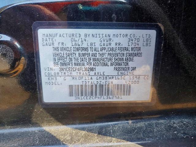 Aukcja sprzedaży 2015 Nissan Versa Note, vin: 3N1CE2CP4FL362981, numer aukcji: 54106156