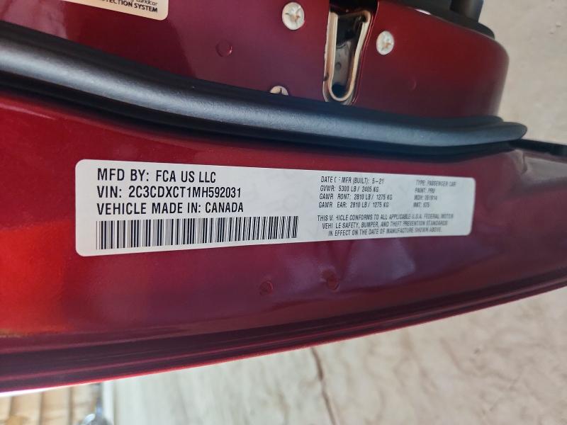 Продажа на аукционе авто 2021 Dodge Charger, vin: 2C3CDXCT1MH592031, номер лота: 52764156