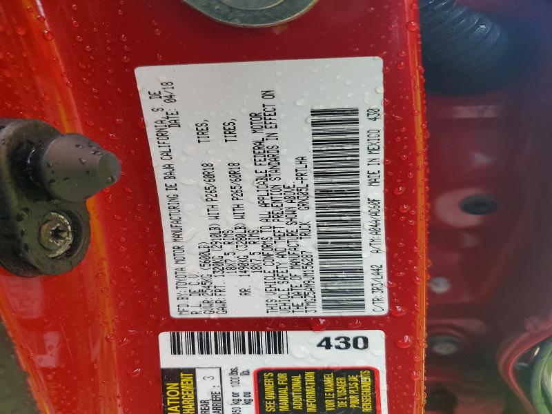 2018 Toyota Tacoma მანქანა იყიდება აუქციონზე, vin: 3TMGZ5AN9JM156287, აუქციონის ნომერი: 55042356