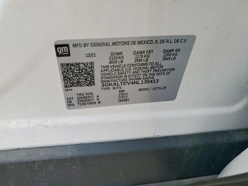 2022 Gmc Terrain მანქანა იყიდება აუქციონზე, vin: 3GKALTEV4NL130413, აუქციონის ნომერი: 53058376