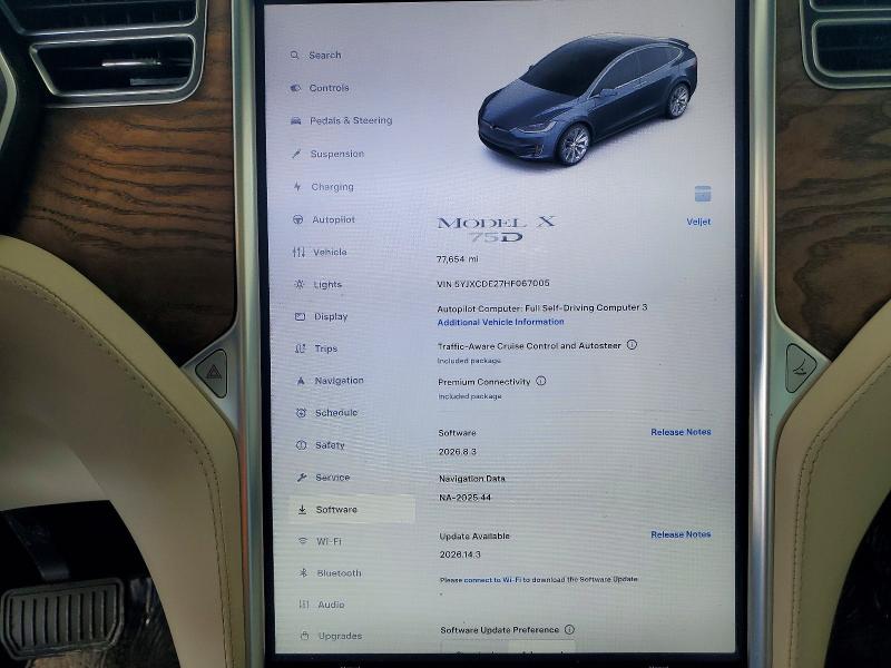 Продаж на аукціоні авто 2017 Tesla Model X, vin: 5YJXCDE27HF067005, номер лоту: 53408636