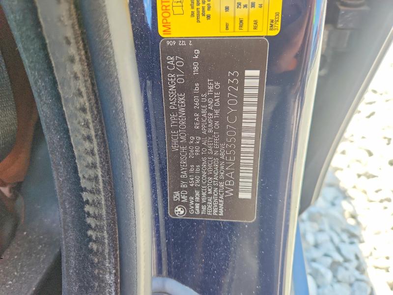 Aukcja sprzedaży 2007 Bmw 525, vin: WBANE53507CY07233, numer aukcji: 53456836