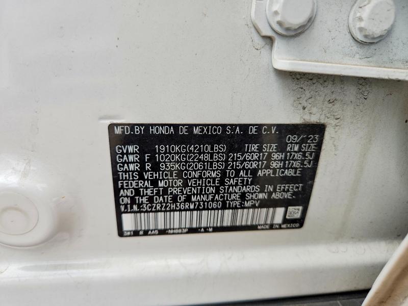 54243816 :رقم المزاد ، 3CZRZ2H36RM731060 vin ، 2024 Honda Hr-v مزاد بيع