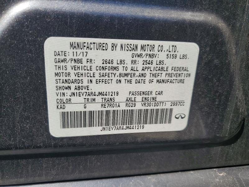 Aukcja sprzedaży 2018 Infiniti Q50, vin: JN1EV7AR4JM441219, numer aukcji: 51877846