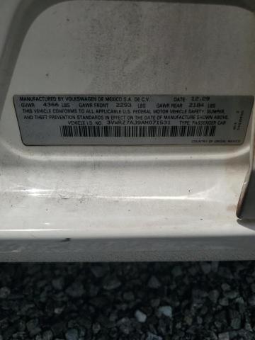 54227486 :رقم المزاد ، 3VWRZ7AJ9AM071531 vin ، 2010 Volkswagen Jetta مزاد بيع