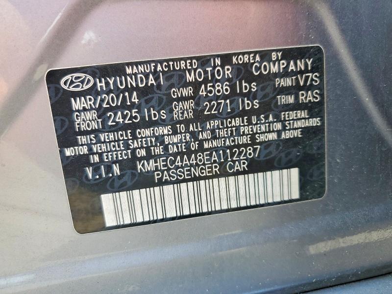 Продаж на аукціоні авто 2014 Hyundai Sonata, vin: KMHEC4A48EA112287, номер лоту: 53268946