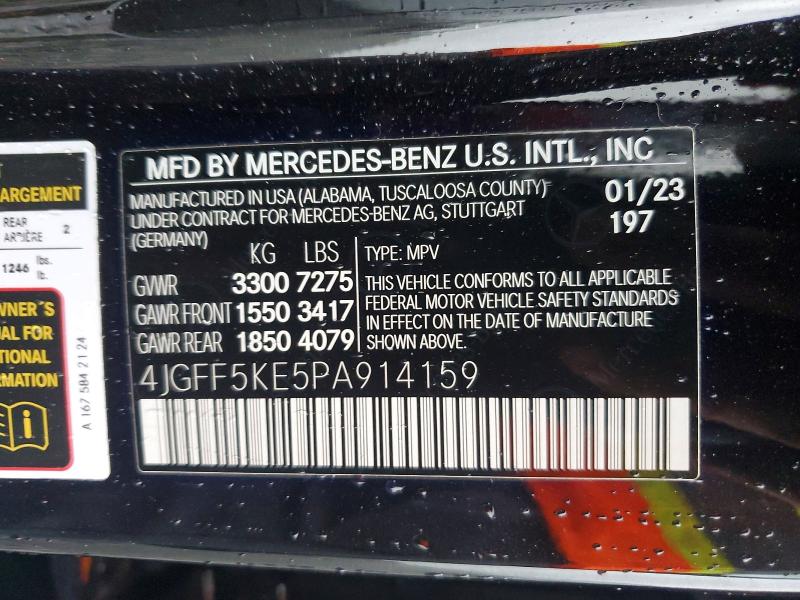 53521396 :رقم المزاد ، 4JGFF5KE5PA914159 vin ، 2023 Mercedes-benz Gls مزاد بيع