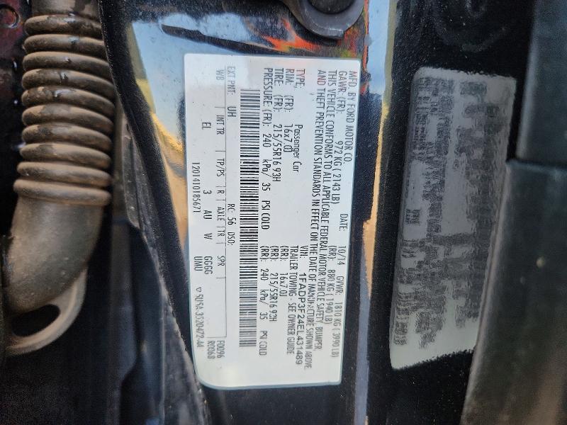 2014 Ford Focus მანქანა იყიდება აუქციონზე, vin: 1FADP3F24EL431489, აუქციონის ნომერი: 53368346