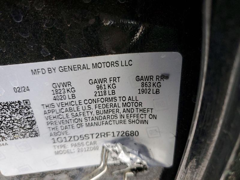 Aukcja sprzedaży 2024 Chevrolet Malibu, vin: 1G1ZD5ST2RF172680, numer aukcji: 54818696