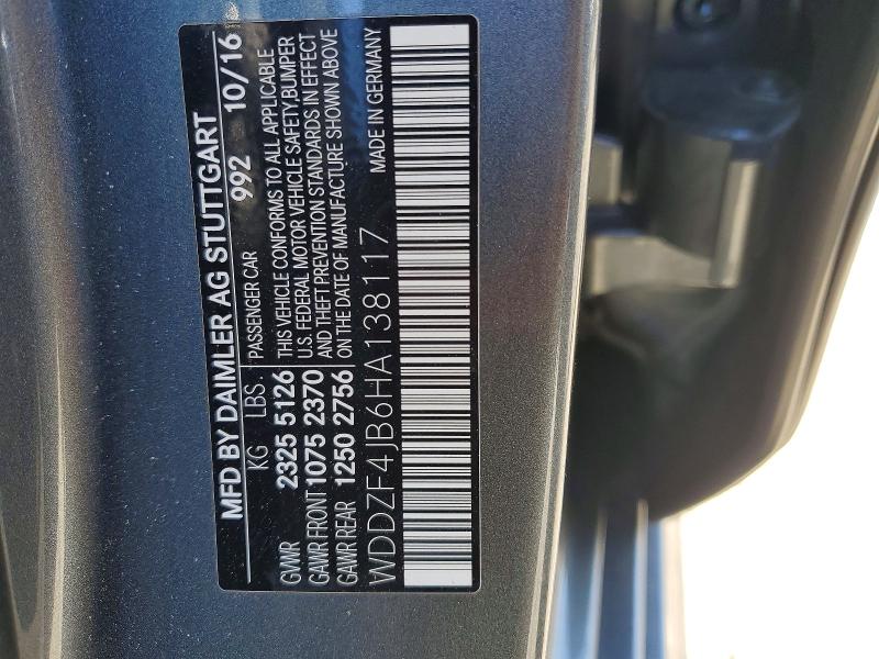 Продажа на аукционе авто 2017 Mercedes-benz E, vin: WDDZF4JB6HA138117, номер лота: 52584076