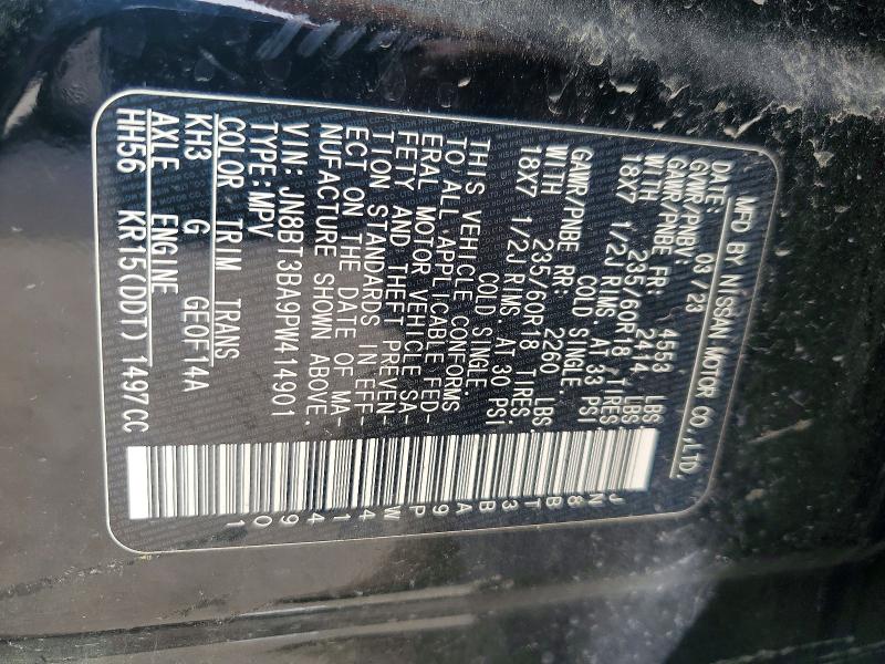 52060616 :رقم المزاد ، JN8BT3BA9PW414901 vin ، 2023 Nissan Rogue مزاد بيع