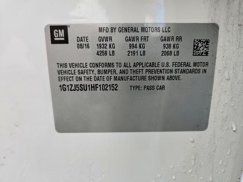 Aukcja sprzedaży 2017 Chevrolet Malibu, vin: 1G1ZJ5SU1HF102152, numer aukcji: 52397196