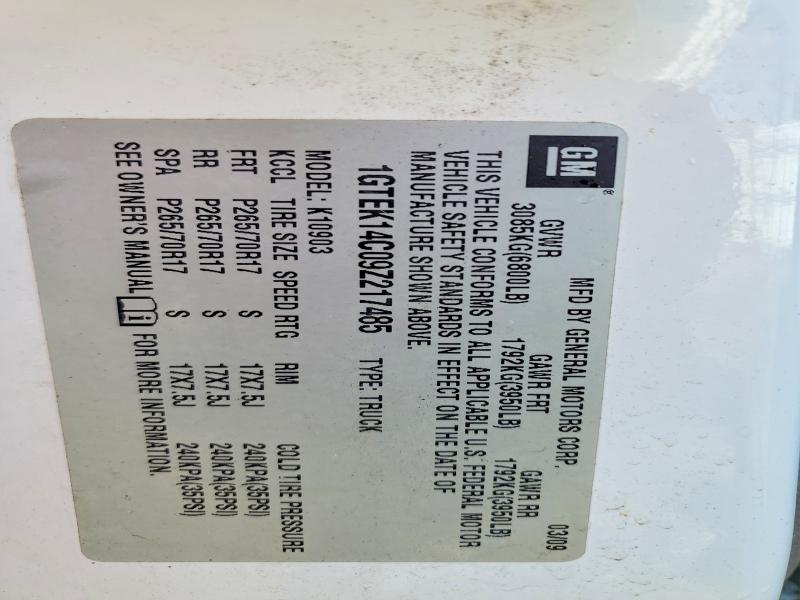 Aukcja sprzedaży 2009 Gmc Sierra, vin: 1GTEK14C09Z217485, numer aukcji: 51958126