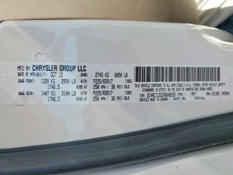 Продаж на аукціоні авто 2013 Chrysler Town & Country, vin: 2C4RC1CG5DR606659, номер лоту: 54537326