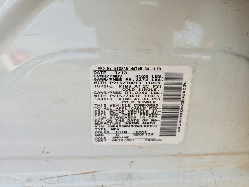 Aukcja sprzedaży 2013 Nissan Rogue, vin: JN8AS5MV9DW638353, numer aukcji: 53305786