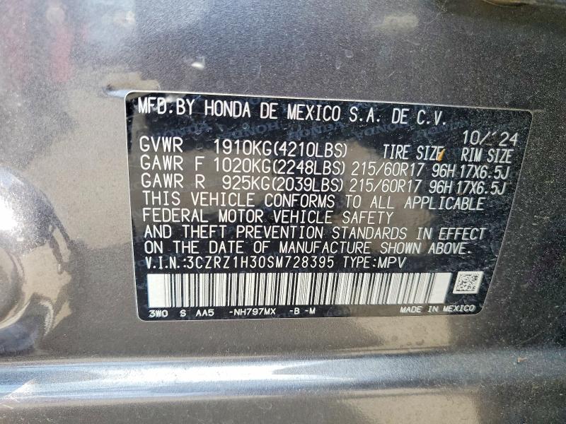 Aukcja sprzedaży 2025 Honda Hr-v, vin: 3CZRZ1H30SM728395, numer aukcji: 53794756