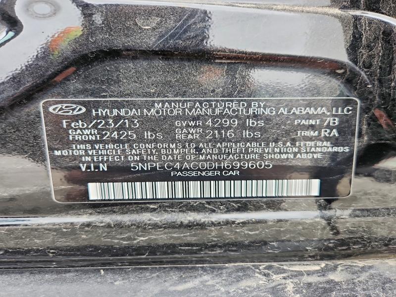 Aukcja sprzedaży 2013 Hyundai Sonata, vin: 5NPEC4AC0DH699605, numer aukcji: 54510796