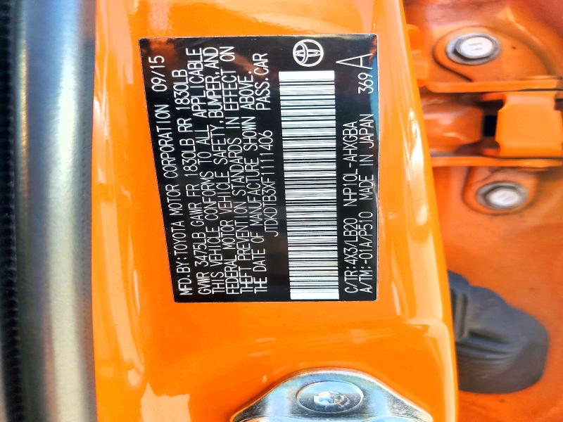 55171056 :رقم المزاد ، JTDKDTB3XF1111406 vin ، 2015 Toyota Prius C مزاد بيع