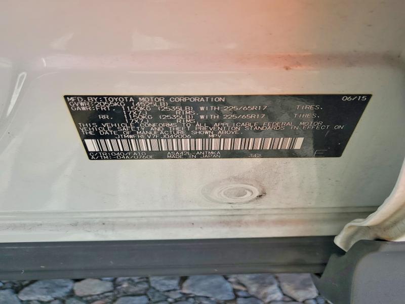 Aukcja sprzedaży 2015 Toyota Rav4, vin: JTMWFREV7FJ049006, numer aukcji: 53213566