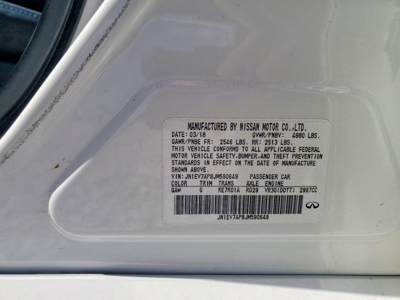 Aukcja sprzedaży 2018 Infiniti Q50, vin: JN1EV7AP8JM590649, numer aukcji: 51838376