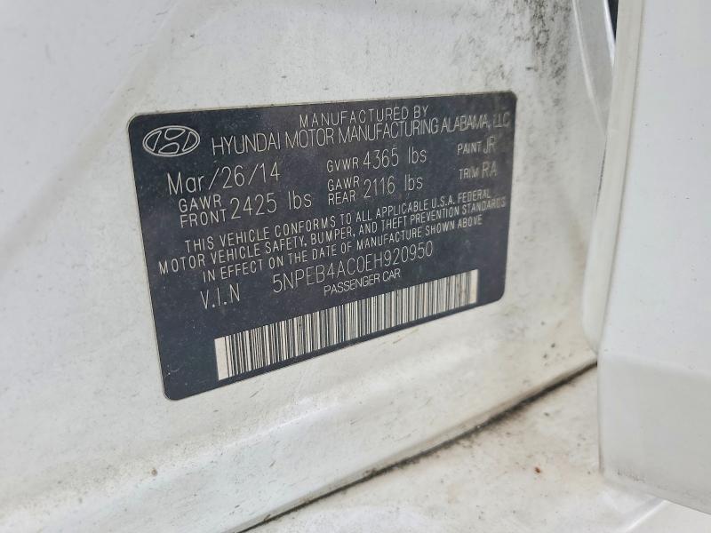 Aukcja sprzedaży 2014 Hyundai Sonata, vin: 5NPEB4AC0EH920950, numer aukcji: 55554676