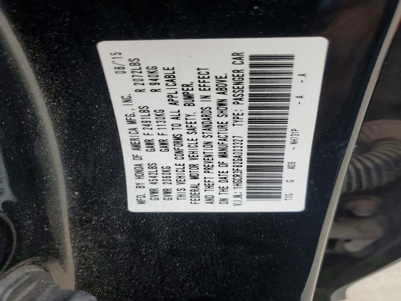 2016 Honda Accord მანქანა იყიდება აუქციონზე, vin: 1HGCR3F82GA003327, აუქციონის ნომერი: 54102826
