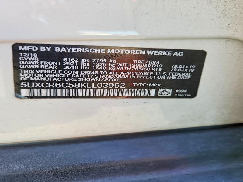 Продаж на аукціоні авто 2019 Bmw X5, vin: 5UXCR6C58KLL03962, номер лоту: 54729646