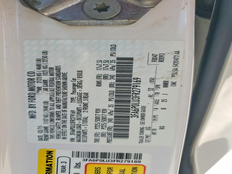 53265526 :رقم المزاد ، 3FA6P0LU3FR279169 vin ، 2015 Ford Fusion مزاد بيع